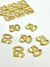 Miniature Number 50 Charm Sign Gold (144 pieces)