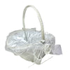 10" X 8" Oval Venetian Flower Girl Basket with Organza Edge White