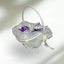  10" X 8" Oval Venetian Flower Girl Basket with Organza Edge Ivory