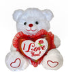 6 PCS 15" Musical Valentine Bear White with I Love You Heart & Light up cheek