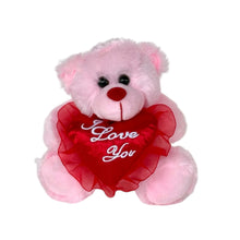  12 PCS 6" Pink Teddy Bear with "I Love You" Heart Valentine Gift