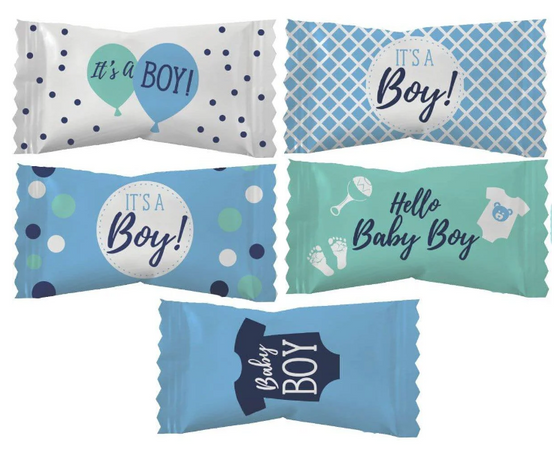 Baby Shower Baby Boy Butter Mints Multi Color Wrap (50 pieces)