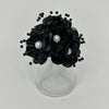 Organza and Satin Flower with Pearl Spray Black (72 Flowers)