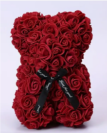  9.5" Valentine Foam Rose Teddy Bear Burgundy