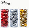 24 PCS 1.5 Inch Christmas Decorations Ball Pendant Set