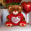 15" Brown Musical Valentine Bear with I Love You Heart and Light Up Cheek (1 piece)