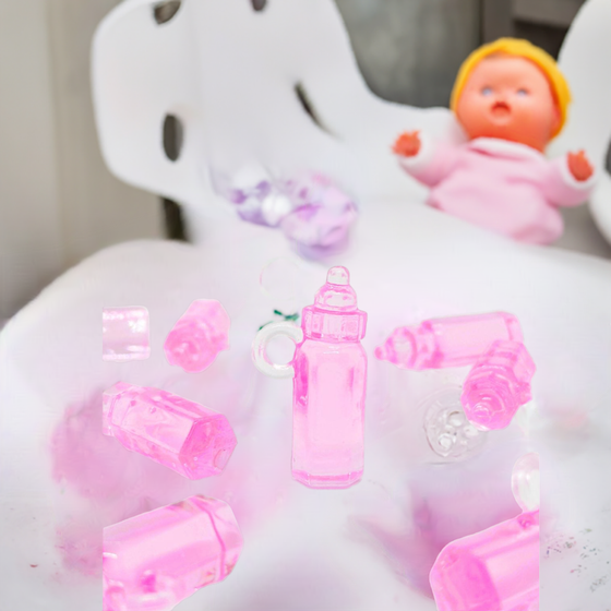 1.5" Plastic Mini Baby Bottles Favor (144 Pieces) Pink