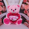 15" Musical Valentine Bear Pink with I Love You Heart and Light up cheek (1 Piece)