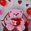 11" Pink Music Bear with I Love You Heart and Light up cheek (1 Piece)