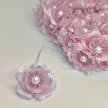  Organza and Satin Flower with Pearl Spray Pink(72 Flowers)