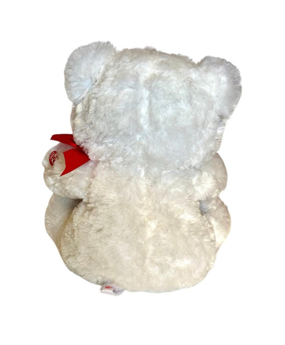 15" White Valentine Singing Bear with "I Love You" Heart (1 piece )