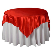  Red Satin Table Overlay 72" X 72" Square(1 Piece)