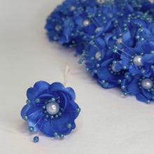  Organza and Satin Flower with Pearl Spray Royal Blue (72 Flowers)