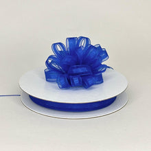  3/8" Royal Blue Organza Thin Pull Bow String Ribbon (25 Yard) Gift Wrapping Favor Decorating