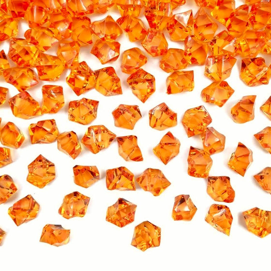 Acrylic Ice Crystal Rocks Vase Filler 23 X 18 MM Orange (1 LB/Bag)