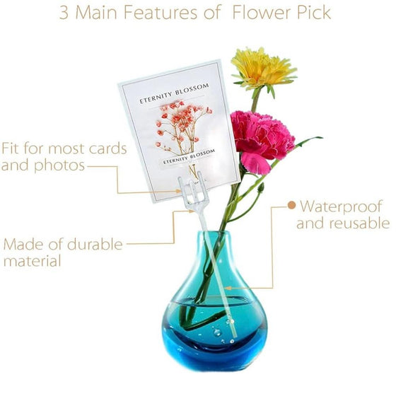 Clear Plastic Slant Head Floral Pick Cardholder 18" (100 Pieces)