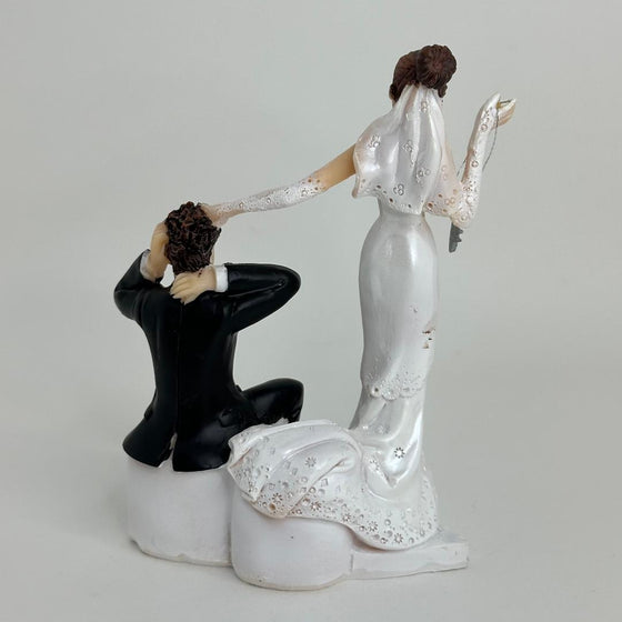 5" Poly Resin Wedding Cake Topper Funny Couple (1 Piece)