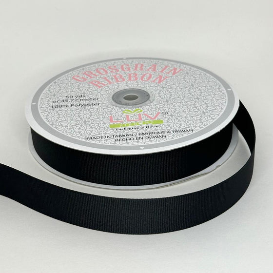 Grosgrain Ribbon Black 7/8" x 50 YDS