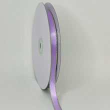  3/8" Double Face Satin Ribbon with Gold Edge Lavender 50 Yards