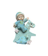 Blue Baby Boy with Rocking Horse Statue ( 6 inch )