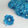 Organza and Satin Flower with Pearl Spray Turquoise(72 Flowers)