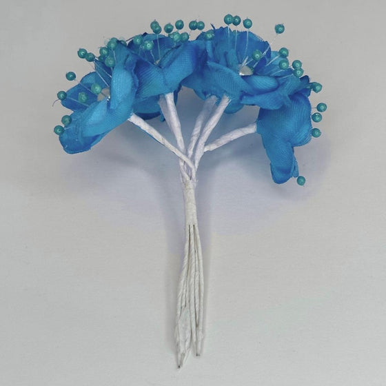 Organza and Satin Flower with Pearl Spray Turquoise(72 Flowers)