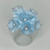 Organza and Satin Flower with Pearl Spray Pastel Blue(72 Flowers)