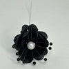 Organza and Satin Flower with Pearl Spray Black (72 Flowers)