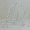 12 Inch White Wire Metal Pumpkin Carriage Centerpiece