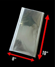  8" x18" Clear Cellophane bags (100 Pieces)