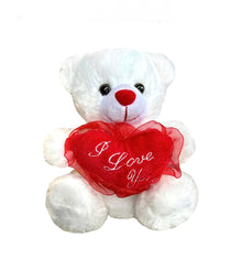  12 PCS 6" White Teddy Bear with "I Love You" Heart Valentine Gift