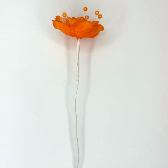 Organza and Satin Flower with Pearl Spray Orange(72 Flowers)