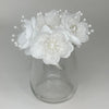 Organza and Satin Flower with Pearl Spray White(72 Flowers)