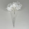 Organza and Satin Flower with Pearl Spray White(72 Flowers)