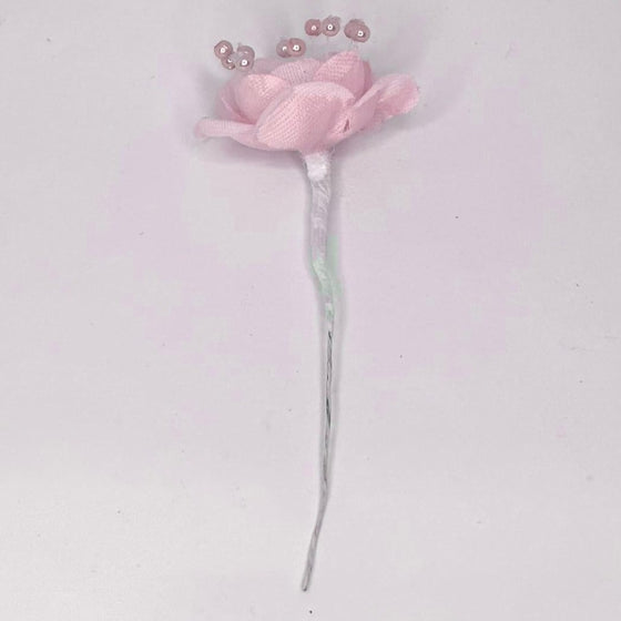 Organza and Satin Flower with Pearl Spray Pink(72 Flowers)