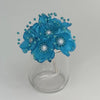 Organza and Satin Flower with Pearl Spray Turquoise(72 Flowers)