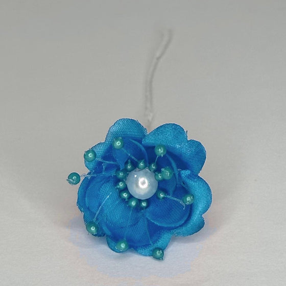 Organza and Satin Flower with Pearl Spray Turquoise(72 Flowers)