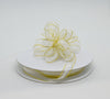3/8" White Pull Bow Ribbon with Gold Edge (25 yard)