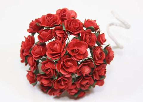 0.75" Mini Mulberry Paper Flower Red(120 Flowers)