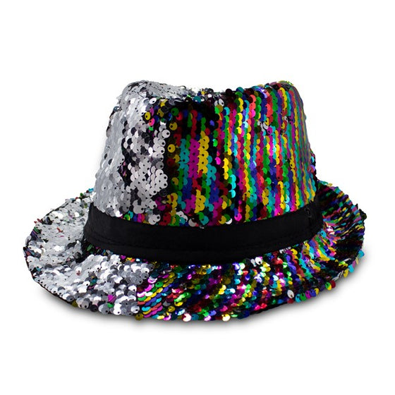 LED Light-Up Rainbow Color-Changing Sequin Hat