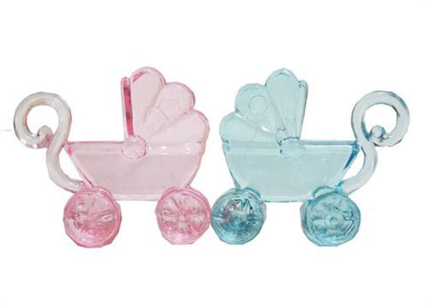  Plastic Miniature Baby Stroller (144 Pieces) Blue