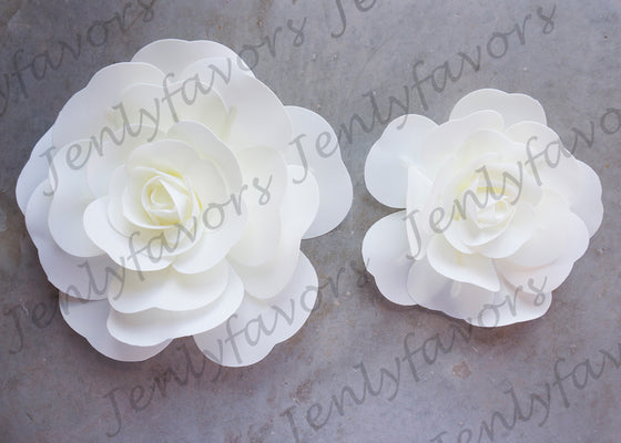 12" & 16" Foam Backdrop Flowers for Beautiful Room Wall Decoration Ivory (2 Pieces)