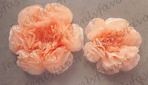 12" & 16" Large Tissue Backdrop Flowers Party Wall Decoration Orange (2 Pieces)