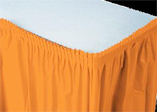 Orange Plastic Table Skirt (1 Piece)