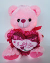15" Valentines Bear with Heart of I Love You & Music Pink