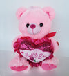 15" Valentines Bear with Heart of I Love You & Music Pink