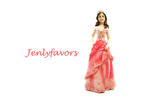 Mis Quince Anos and Sweet 16 Cake Topper Doll 6.5 inches Fuchsia (12 Pieces)