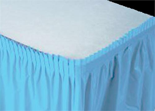 Blue Plastic Table Skirt (1 Piece)