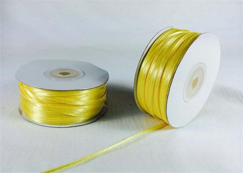 1/8" Daffodil Yellow Doubleface Satin Ribbon 100 Yards