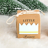 2" Cube Paper Favor Box with Blue Crown-50 Pieces